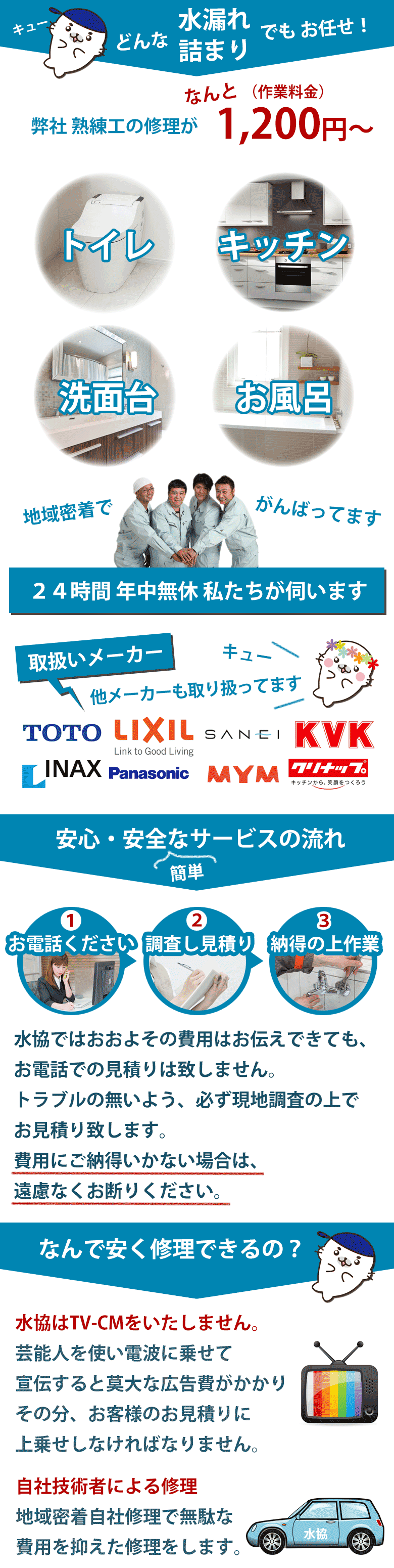 近くの水道屋水漏れ修理業者 京田辺市